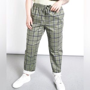 Wildfang Essential Drawstring Pants- Olive- XXL